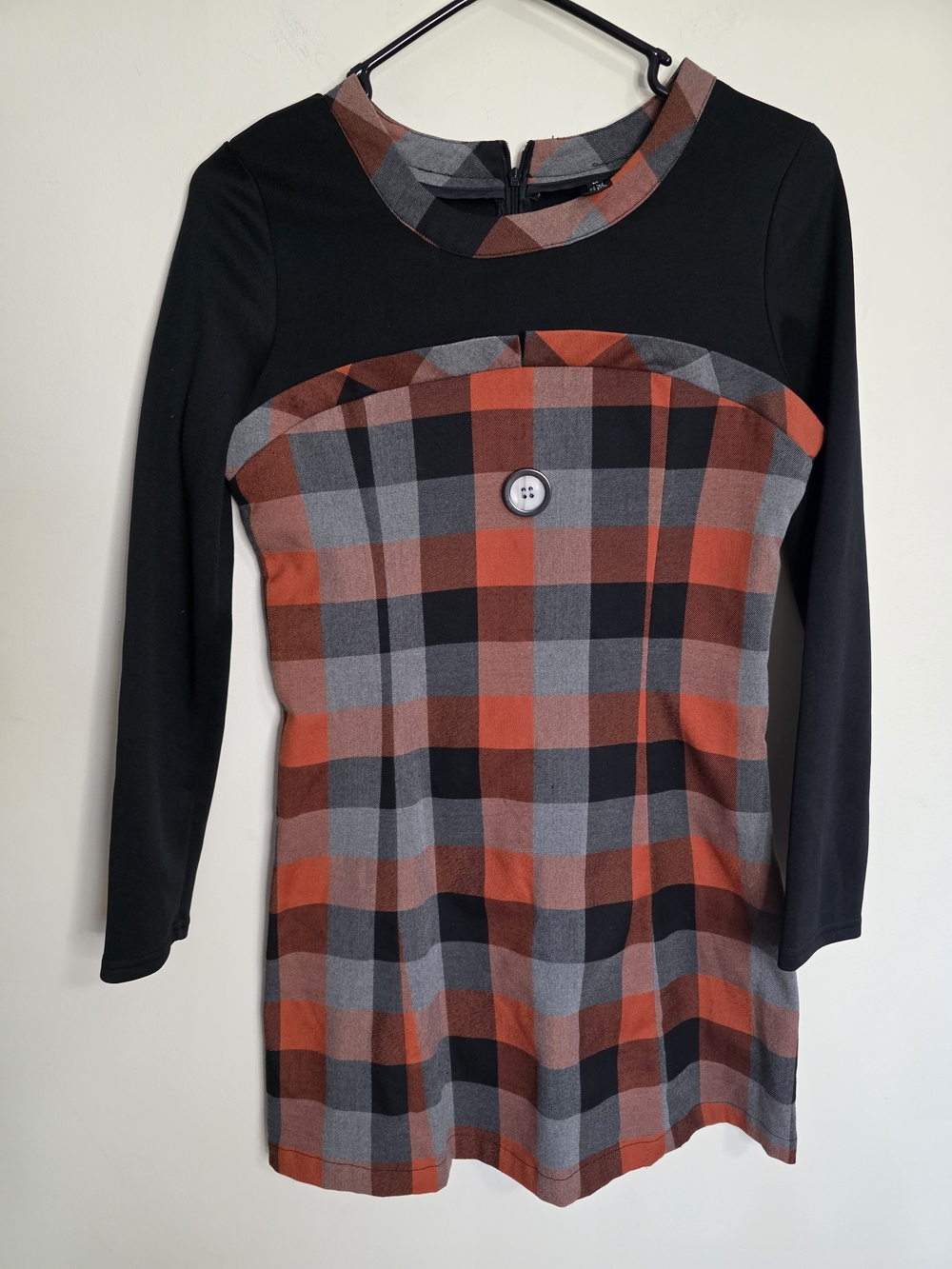 GAP Black and Orange Plaid Mini Dress